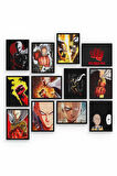One Punch Man 12 Parça Ahşap Mdf Tablo Zlltb353