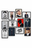 Thomas Shelby 12 Parça Ahşap Mdf Tablo Zlltb398