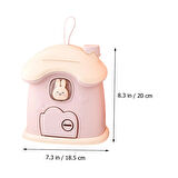 MultiZone Anahtarlı Sevimli Tavşan Ev Kumbarası Pembe Renkli Şık Dekoratif Para Kutusu