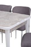 Rambla Mdf Açılır Lak Panel Mutfak Masa Sandalye Takımı 80*130cm