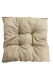Dekoratif Pofidik Puf Sandalye Minderi Kare 35x35x7 Cm-krem(2 Adet)