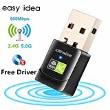 Coofbe 2.4 GHz +5 GHz Çift Bant 600 Mbps USB Wifi Dönüştürücü Kablosuz WİFİ Çoğaltıcı USB to Wifi Kit