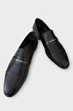 Erkek Tokalı Hakiki Deri Ayakkabı SİYAH