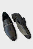 Erkek Tokalı Hakiki Deri Ayakkabı SİYAH
