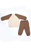 Nakış Fil Detaylı 3 İplik İkili Bebe Takımı