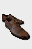 Erkek Bağcıklı Klasik Hakiki Deri Ayakkabı TABA