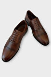 Erkek Bağcıklı Klasik Hakiki Deri Ayakkabı TABA