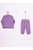 Asimetrik Cep Detaylı 3 iplik İkili Bebe  takımı