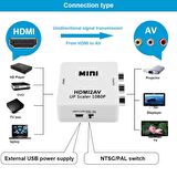 Hdmi To Av Rca Tos Çevirici Dönüştürücü Adaptör