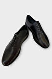 Erkek Bağcıklı Klasik Hakiki Deri Ayakkabı SİYAH