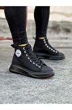 Erkek Yarım Bilek Casual Ayakkabı Kömür Topuk Boyu 3 Cm