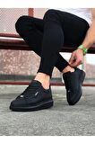 Erkek Casual Ayakkabı Vegan Kömür Topuk Boyu 3 Cm