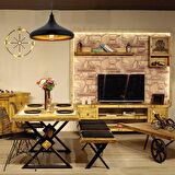 Pera Siyah Tekli Modern Retro Sarkıt Retro Salon Avize 
