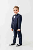 Mini Gentleman Erkek Çocuk Takım Elbise - 5 Parça (Ceket, Yelek, Gömlek, Pantolon, Papyon)