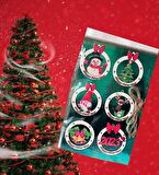Ahşap Çam Ağacı Süsü - 6.5x6.5 cm 6'li SET,2 Paket -12 Adet SÜS