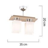 Atlas 2 Li Kahve  Modern Genç Odası Mutfak- Banyo Mutfak Salon Avize