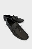 Erkek Hakiki Deri Floter Rok Ayakkabı  SİYAH