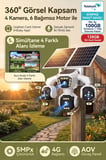 4 Kameralı - Solar Panelli   TURK TELEKOM  Yıllık Hat   HER AY 100GB   Yapay Zeka TT100