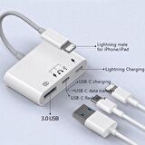 Coofbe İpad iphone Otg Hub -Usb Type C To Kulaklık ve Usb Kamera Okuyucu İphone Mouse Klavye Okuyucu