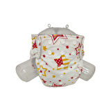 BEZHANE Baby YBB Yıkanabilir Bebek Bezi Cepli Sarı Kırmızı Yıldızlı Desen(3kg-12kg)