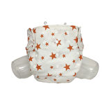 BEZHANE Baby YBB Yıkanabilir Bebek Bezi Cepli Turuncu Yıldız Desen Çıtçıt(8kg-18kg)