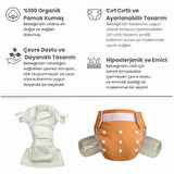 BEZHANE Baby YBB Yıkanabilir Bebek Bezi Cepli Tarçın Renk Cırt Cırtlı(3kg-12kg)