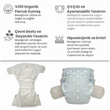 BEZHANE Baby YBB Yıkanabilir Bebek Bezi Cepli Buz Mavisi Çıt Çıtlı(8kg-18kg)