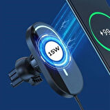 ® 15w Mıknatıslı Takılabilen Hızlı Şarj Tüm Cihaz Ve Araçlara Uyumlu Araç İçi Şarj Cihazı ( Lisinya )