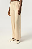 KADIN BELİ LASTİKLİ BOL PAÇA DÜZ RENK VİSKON KUMAŞ PANTOLON
