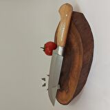  2-No Kasap Bıçağı  Bilezikli Et Bıçağı 30 cm El Yapımı Paslanmaz Dövme Çelikten Özel İmalat  Ahşap Saplı Kurban Bıçağı