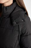DeFacto Puffer Şişme Uzun Mont Parka Su İtici Regular Kalıp Çıkarılabilir Kapüşonlu A1315AX24WNBK27