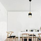 Boris Tekli Siyah Modern Retro Sarkıt Mutfak Salon Sarkıt Avize 