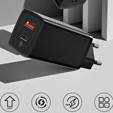 Baseus Type-C 65 Watt Hızlı Şarj Aleti Siyah