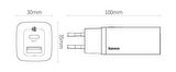 Baseus Type-C 65 Watt Hızlı Şarj Aleti Beyaz
