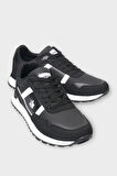 Erkek Ortopedik Cilt Günlük Yürüyüş Koşu Sneaker Spor Ayakkabı SİYAH - BEYAZ
