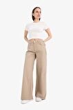 DeFacto Wide Leg Gabardin Pantolon Geniş Paça Normal Bel Standart Boy Cepli E4381AX25SPBG644