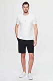 Regular Fit Beyaz Baskılı %100 Pamuk T-shirt 2EC14ORT05214