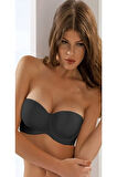 7030 Elita (siyah) Dolgulu Destekli Klasik Straplez Mikro Sütyen