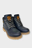 Unisex Kışlık Soğuk Geçirmez Kaydırmaz Taban Günlük Bağcıklı Bot LACİVERT