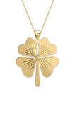 Dev Yonca Altın Kolye