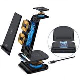 Coofbe Super Şarj 15W 3İN1 Kablosuz Şarj Standı iPhone+iWatch+AirPods Şarj Stadı Masaüstü Şarj Standı