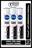 Nivea Kadın Sprey Deodorant Black&White Invisible Clear 150ml, 72 Saat Anti-perspirant Koruma, X3 Adet