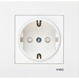 Viko Karre Beyaz Topraklı Priz Çocuk Korumalı + Çerçeve