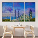 Sultan Ahmet Cami Yağlıboya Görünüm Dekortif Kanvas Tablo-3370