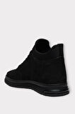 Erkek Nubuk Hakiki Deri Bağcıklı Kaydırmaz Kauçuk Taban Bot SİYAH