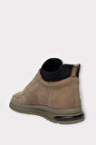Erkek Nubuk Hakiki Deri Bağcıklı Kaydırmaz Kauçuk Taban Bot BEJ