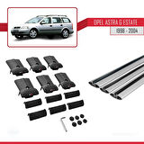 Opel Astra G (T98) SW 1998-2004 Arası ile Uyumlu FLY Model Ara Atkı Tavan Barı Gri 3 Adet