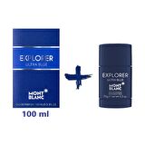 Mont Blanc Explorer Ultra Blue EDP Erkek Parfüm 100 ML+ Stick Deodorant Erkek 75Gr