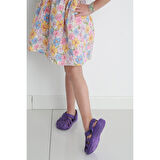  Unisex Çocuk Terlik Maymun Desenli Kaymaz Taban Yazlık Terlik - Mor