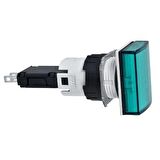 XB6DV3BB, 12...24V entegre LED'li dikdörtgen yeşil eksiksiz pilot ışığı Ø16